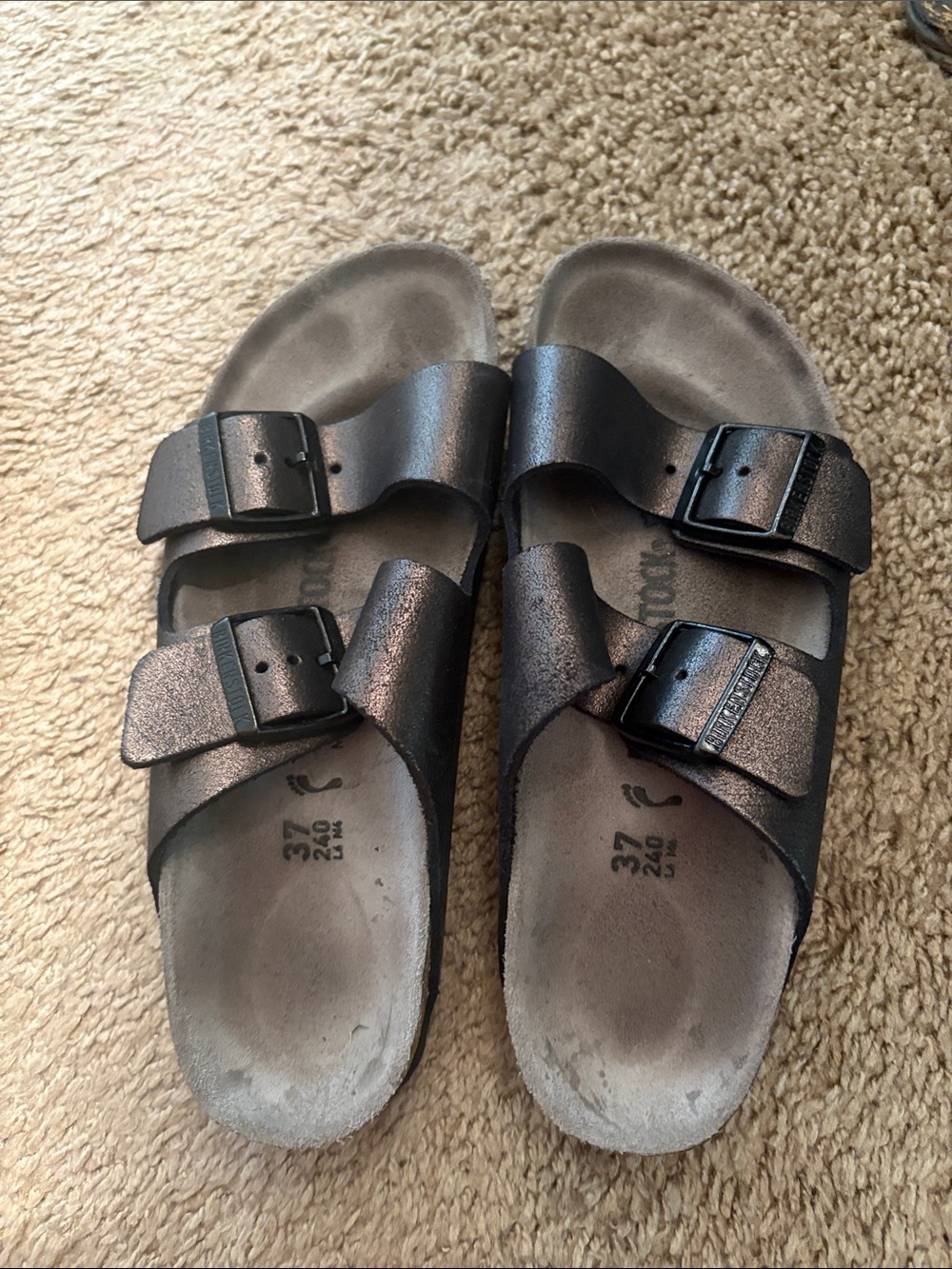 Birkenstock Kids Metallic Bronze Double Buckle Sandals